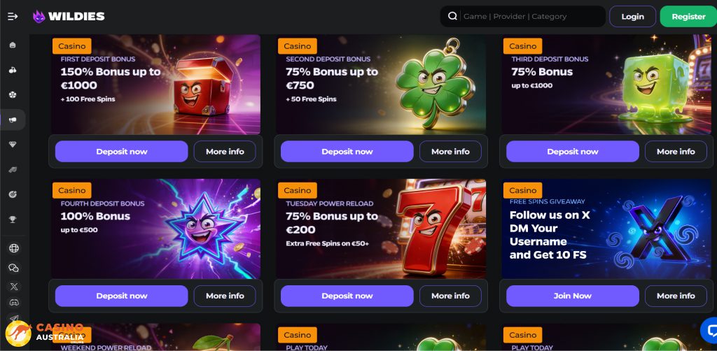 Wildies Casino Promotions Australia