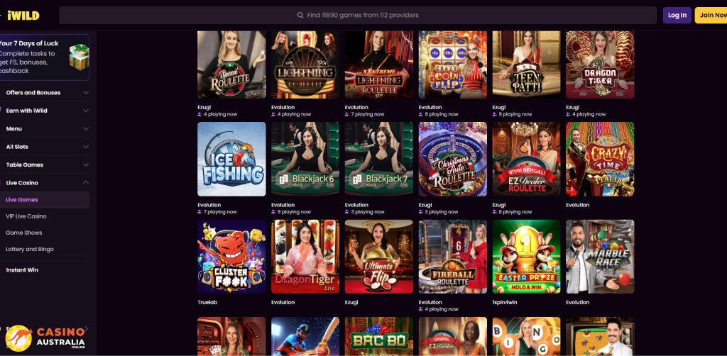 iWild Casino Live Games Australia