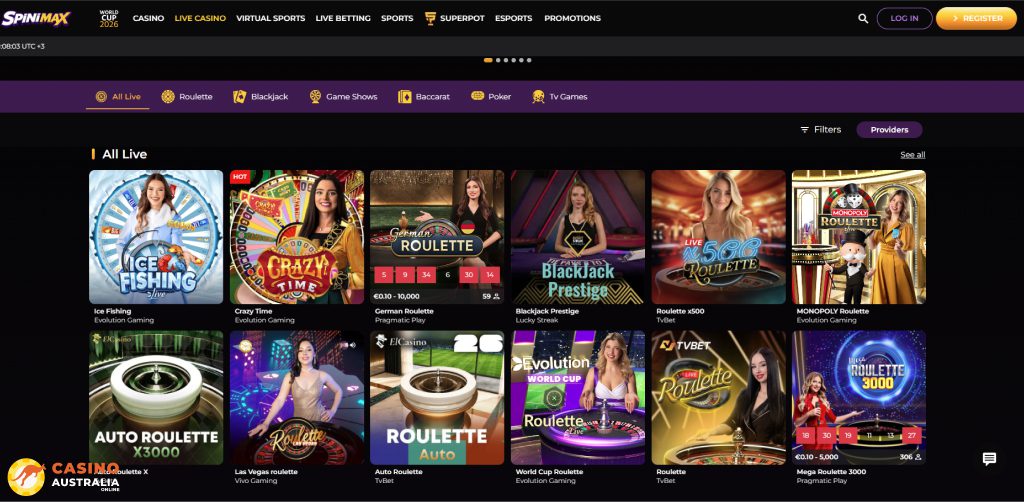 Spinimax Casino Live Games Australia