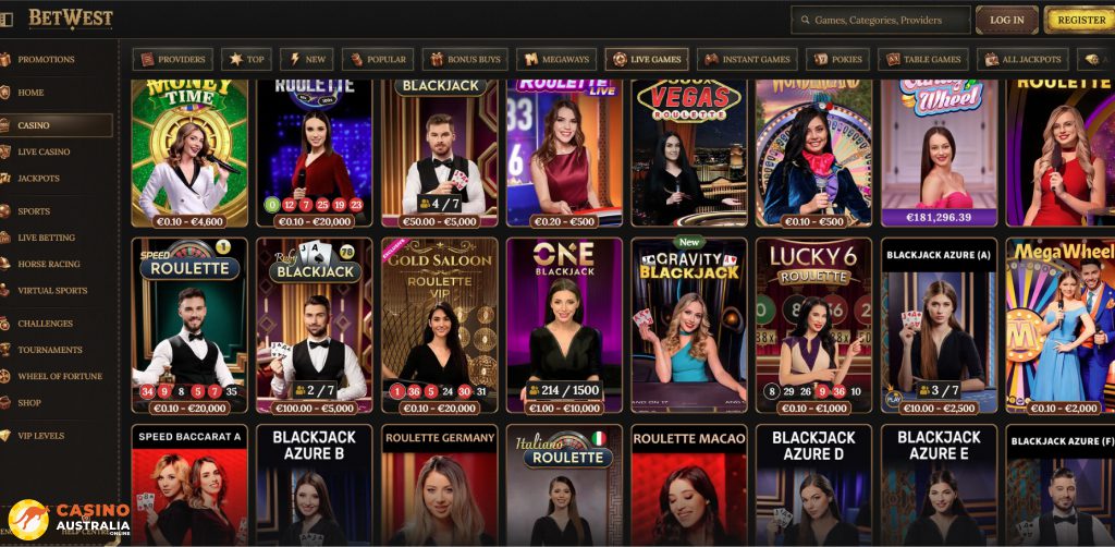 BetWest Casino Live Games Australia