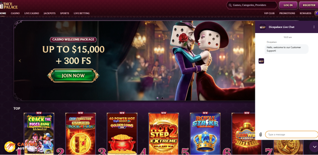 Customer Support at DicePalace Casino Australia