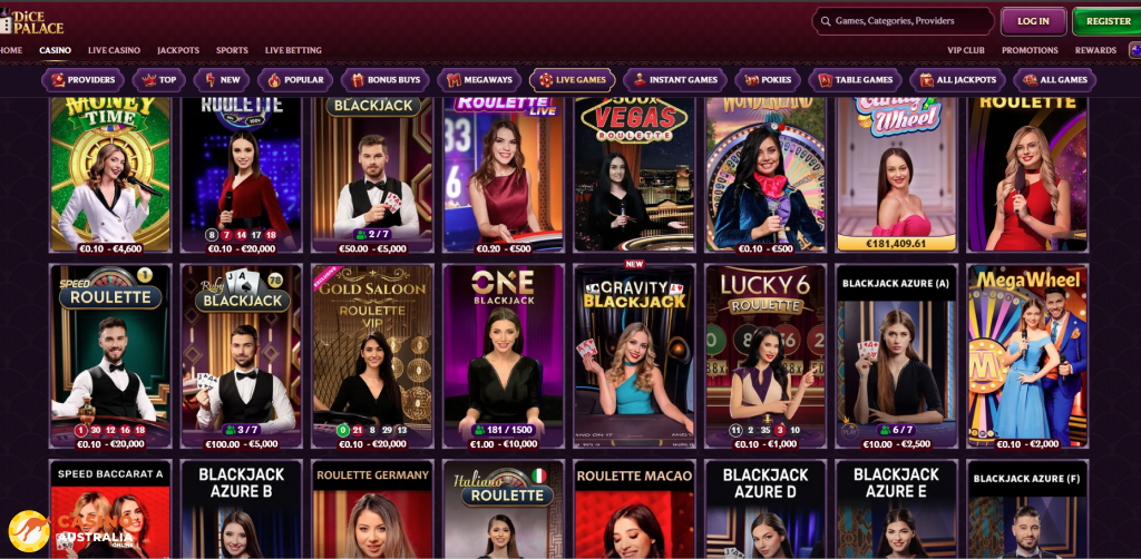 DicePalace Casino Live Games Australia