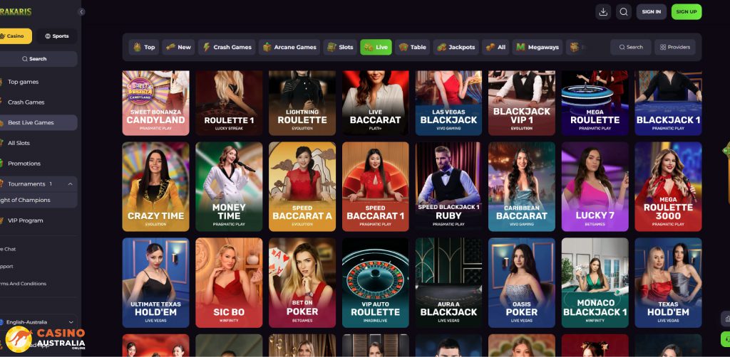 Drakaris Casino Live Games Australia