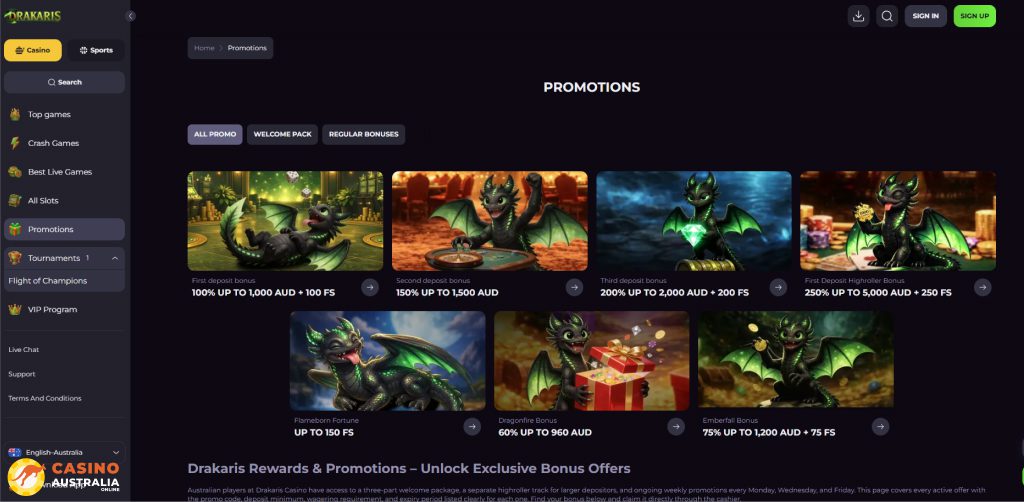 Drakaris Casino Promotions Australia