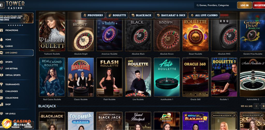Tower Casino Live Games Australia