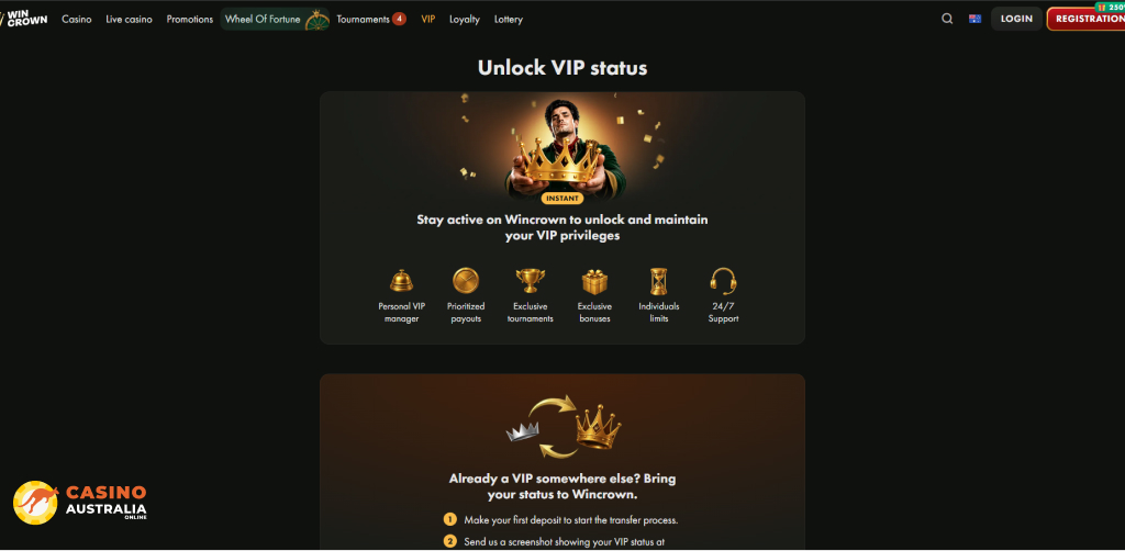 Vip Program at WinCrown Casino Australia